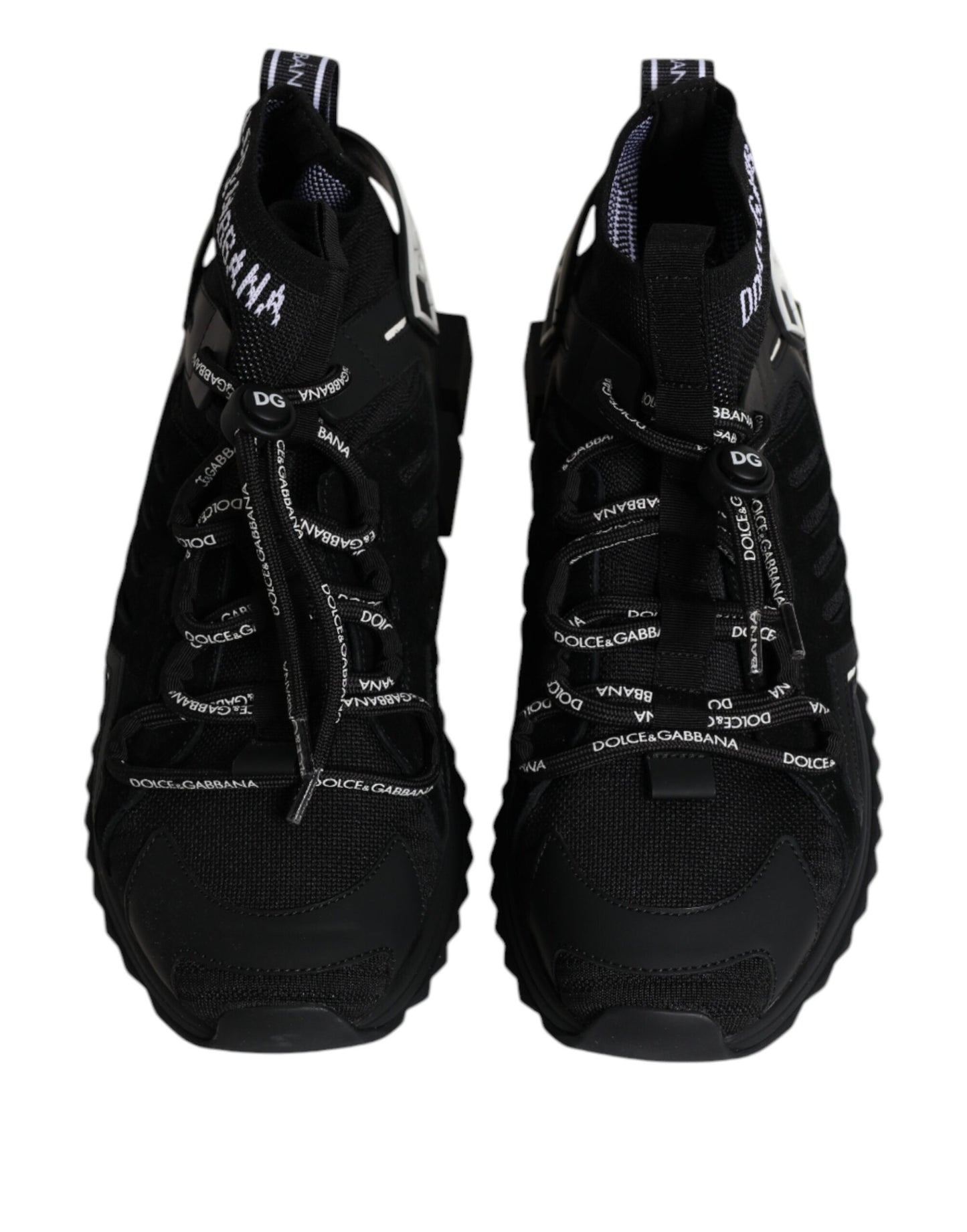 Dolce &amp; Gabbana Black Sorrento Logo Чоловічі кросівки Шкарпетки Взуття