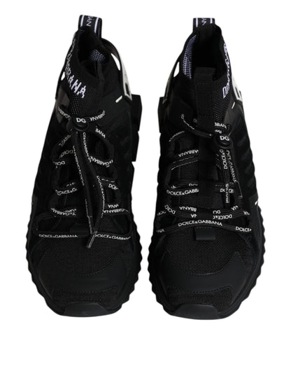 Dolce &amp; Gabbana Black Sorrento Logo Чоловічі кросівки Шкарпетки Взуття