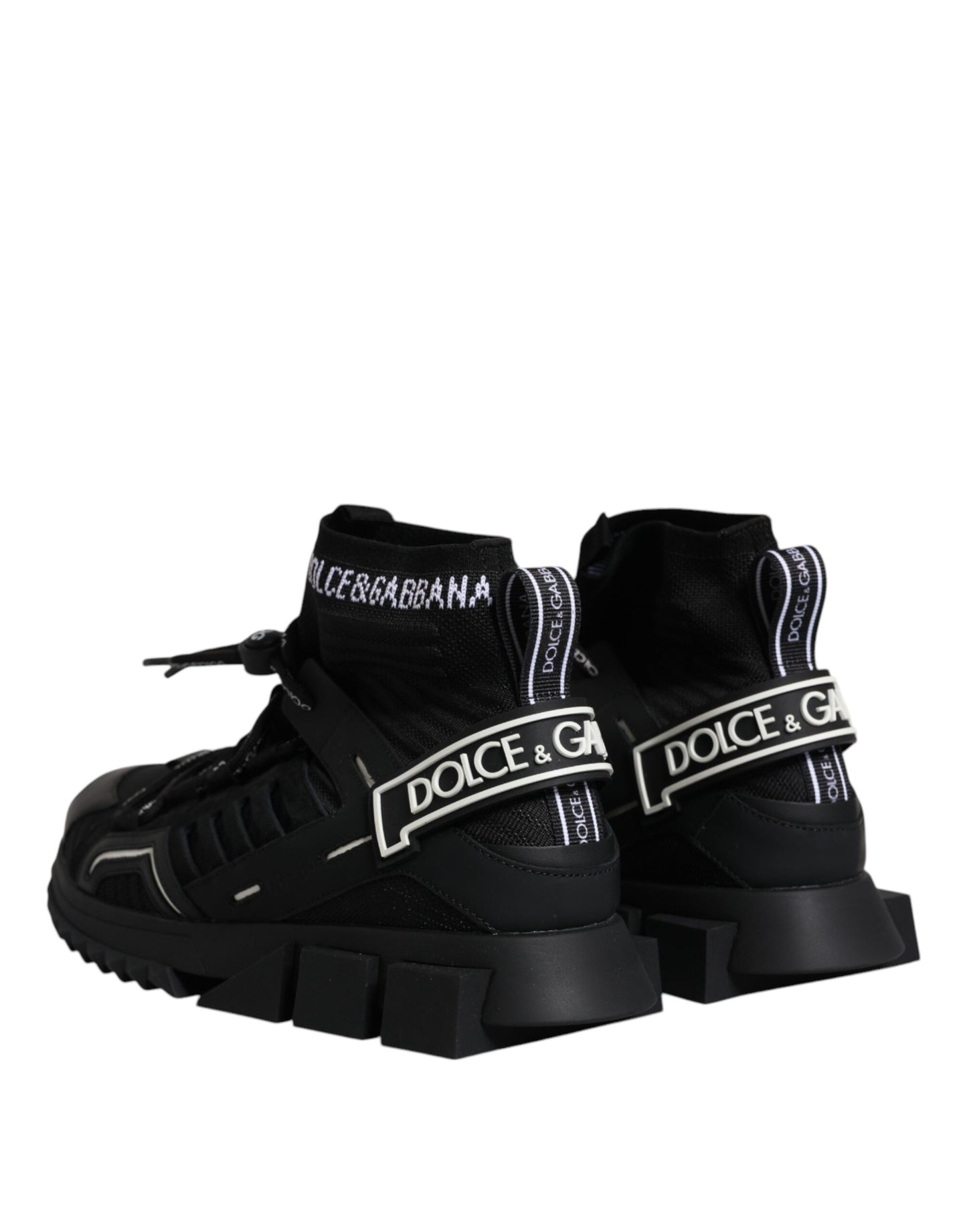 Dolce &amp; Gabbana Black Sorrento Logo Чоловічі кросівки Шкарпетки Взуття