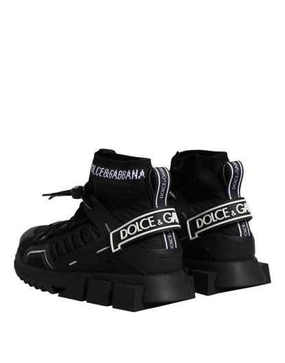 Dolce &amp; Gabbana Black Sorrento Logo Чоловічі кросівки Шкарпетки Взуття