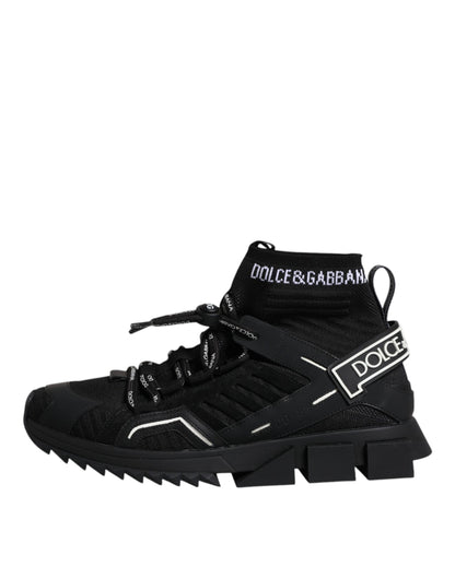 Dolce &amp; Gabbana Black Sorrento Logo Чоловічі кросівки Шкарпетки Взуття