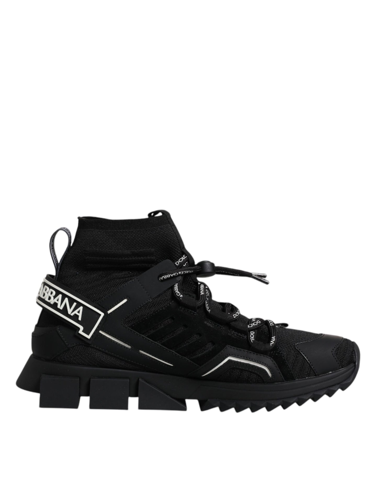 Dolce &amp; Gabbana Black Sorrento Logo Чоловічі кросівки Шкарпетки Взуття