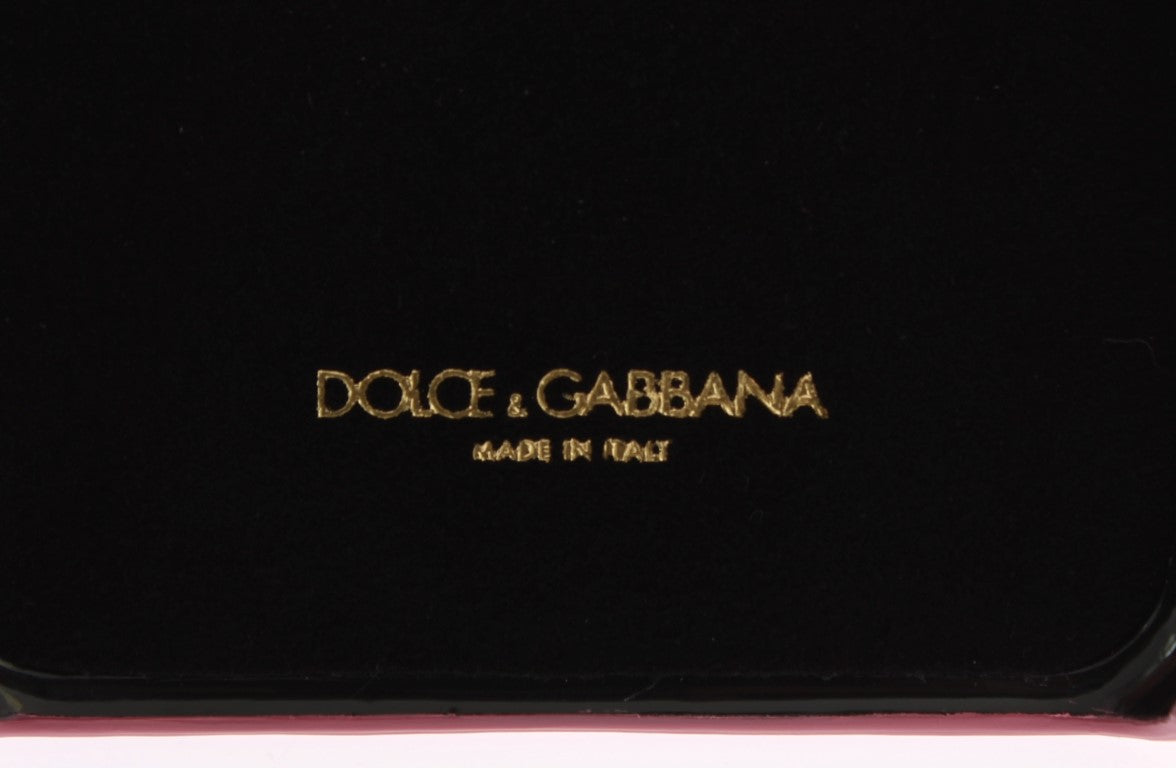 Розкішний рожевий шкіряний чохол для телефону Dolce &amp; Gabbana, прикрашений сердечками
