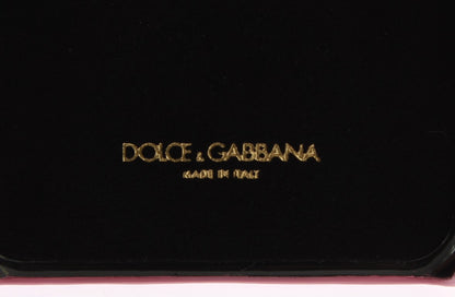 Розкішний рожевий шкіряний чохол для телефону Dolce &amp; Gabbana, прикрашений сердечками