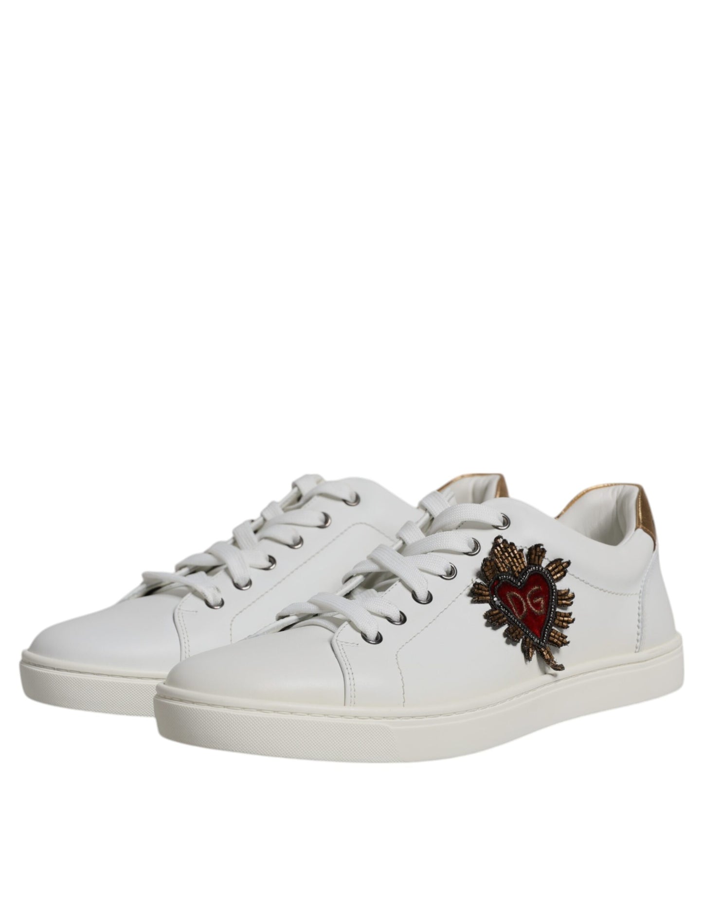 Dolce &amp; Gabbana Білі лондонські низькі кросівки з серцем