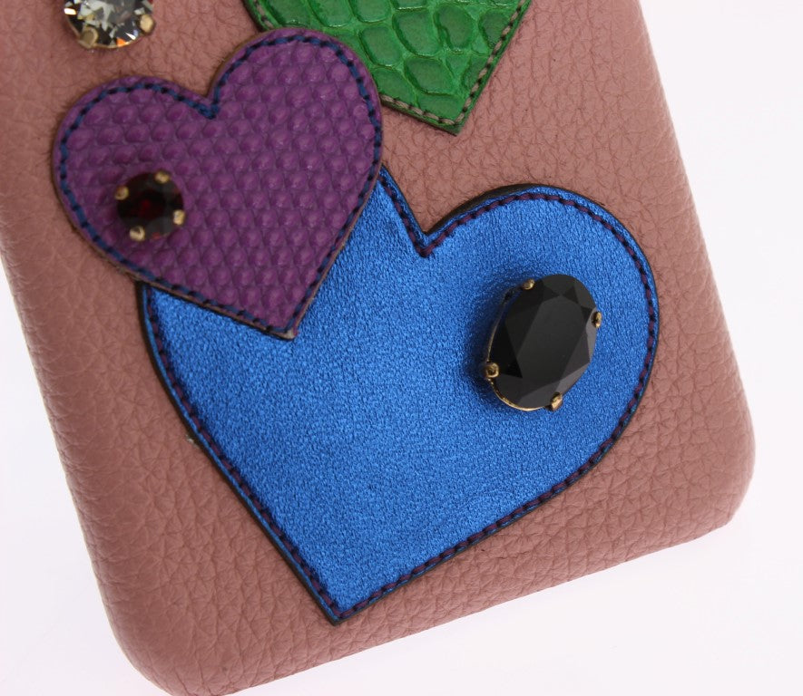 Рожевий шкіряний кришталевий чохол Dolce &amp; Gabbana Chic для iPhone