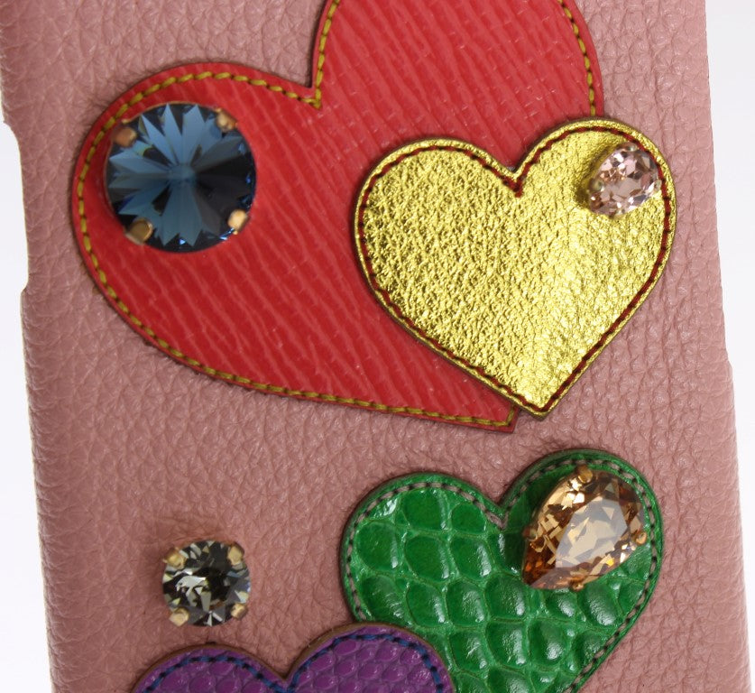Рожевий шкіряний кришталевий чохол Dolce &amp; Gabbana Chic для iPhone