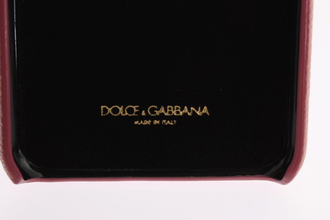 Рожевий шкіряний кришталевий чохол Dolce &amp; Gabbana Chic для iPhone