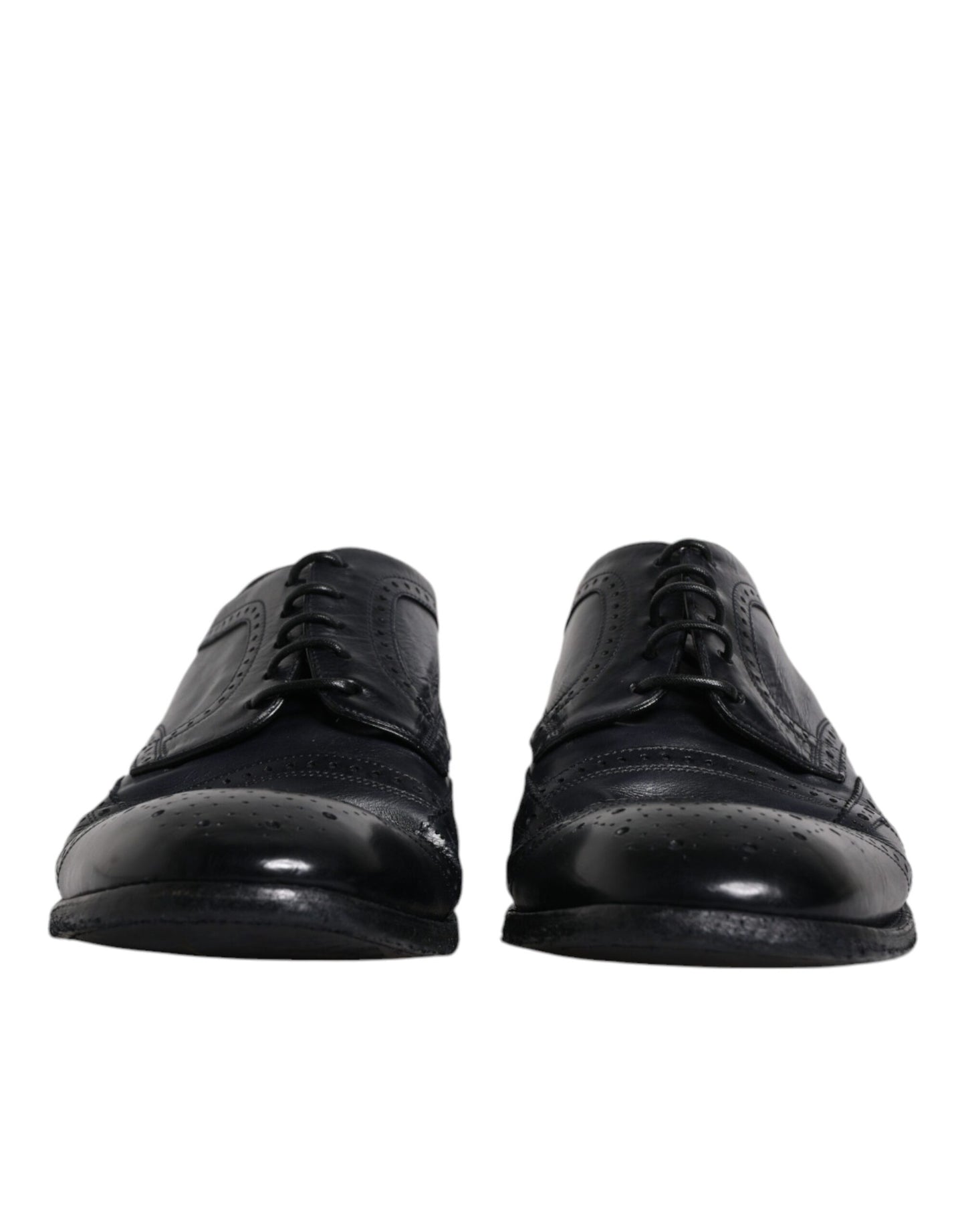 Сині шкіряні туфлі дербі Wingtip від Dolce &amp; Gabbana