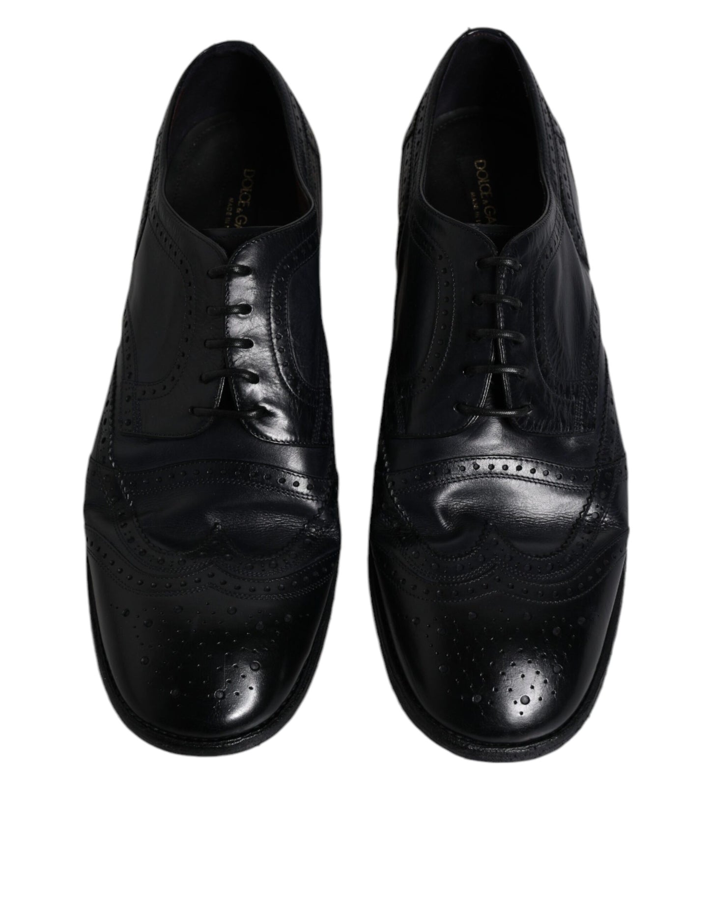 Сині шкіряні туфлі дербі Wingtip від Dolce &amp; Gabbana
