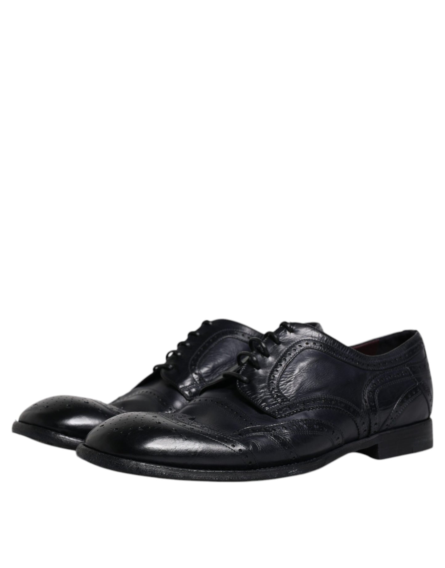 Сині шкіряні туфлі дербі Wingtip від Dolce &amp; Gabbana