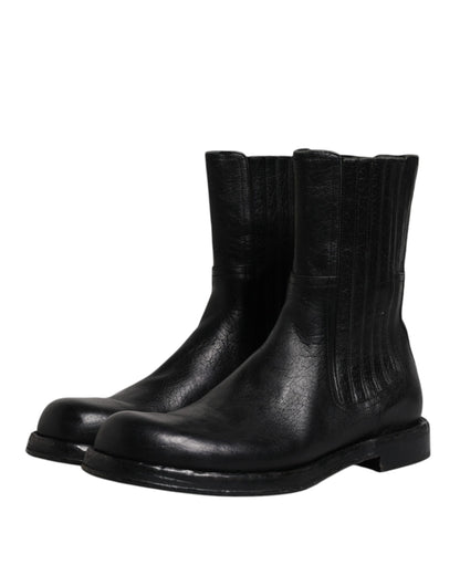 Dolce &amp; Gabbana Black Horse шкіряні черевики до середини гомілки