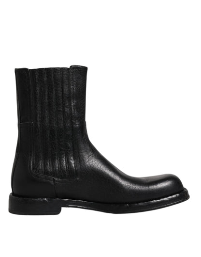 Dolce &amp; Gabbana Black Horse шкіряні черевики до середини гомілки