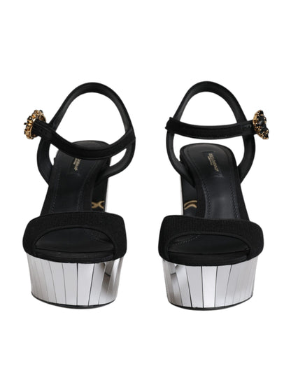 Босоніжки на платформі Dolce &amp; Gabbana Black Mirror Heels