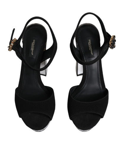 Босоніжки на платформі Dolce &amp; Gabbana Black Mirror Heels