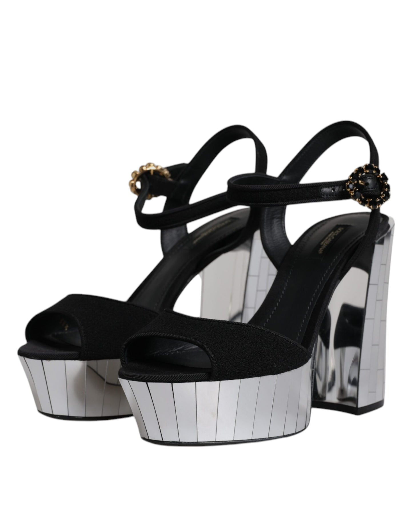 Босоніжки на платформі Dolce &amp; Gabbana Black Mirror Heels