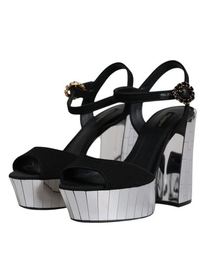 Босоніжки на платформі Dolce &amp; Gabbana Black Mirror Heels