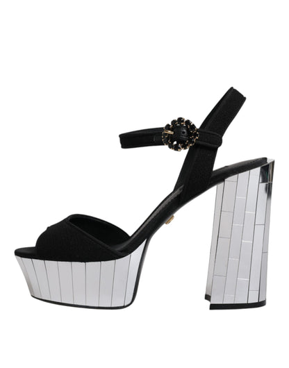 Босоніжки на платформі Dolce &amp; Gabbana Black Mirror Heels