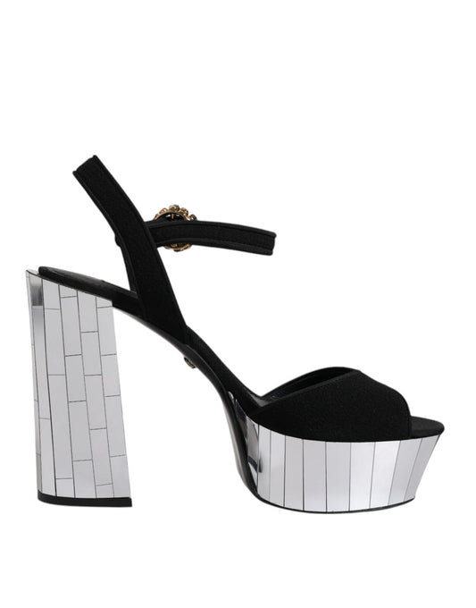 Босоніжки на платформі Dolce &amp; Gabbana Black Mirror Heels