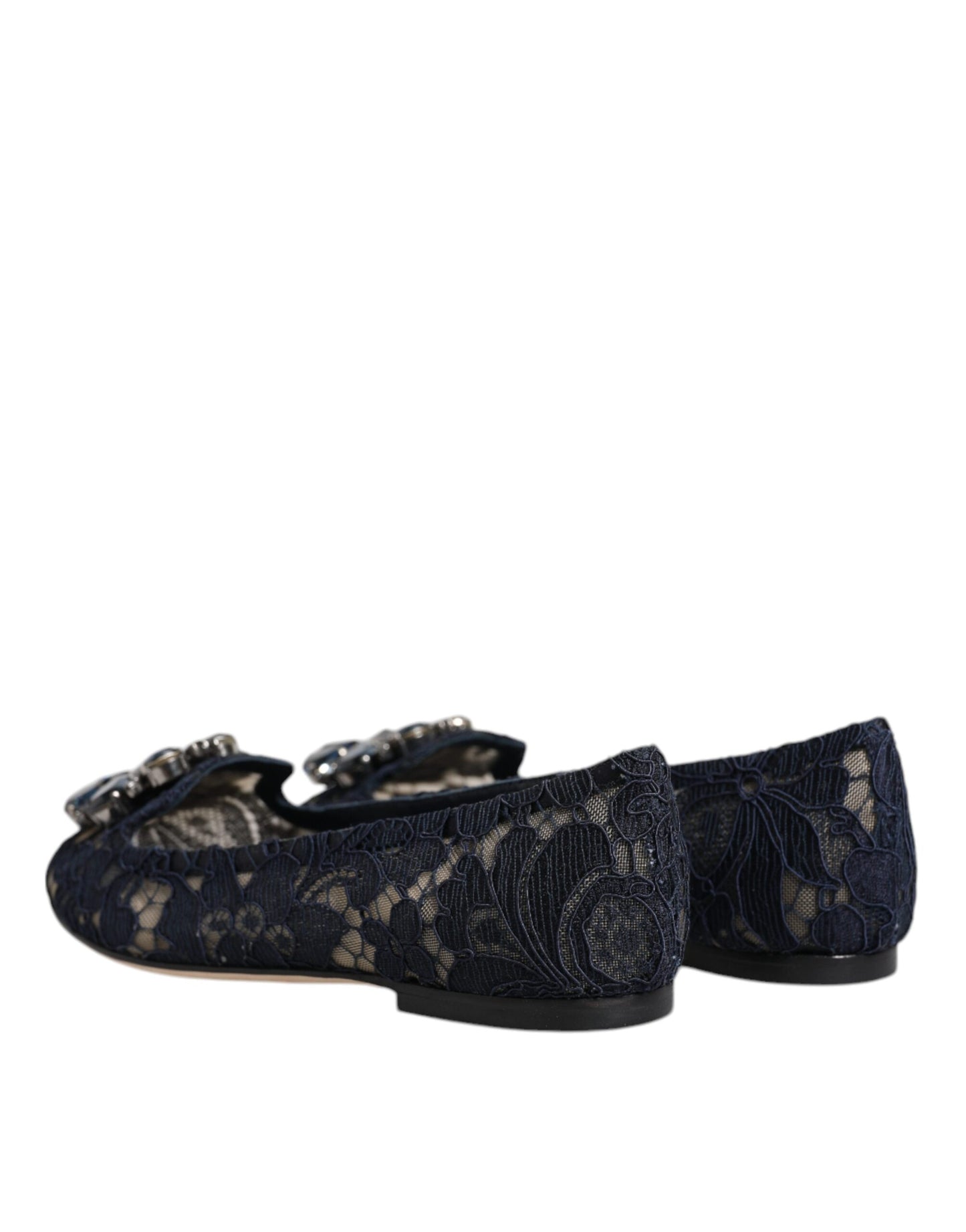 Черевики на підошві Dolce &amp; Gabbana Blue Taormina Lace Crystals