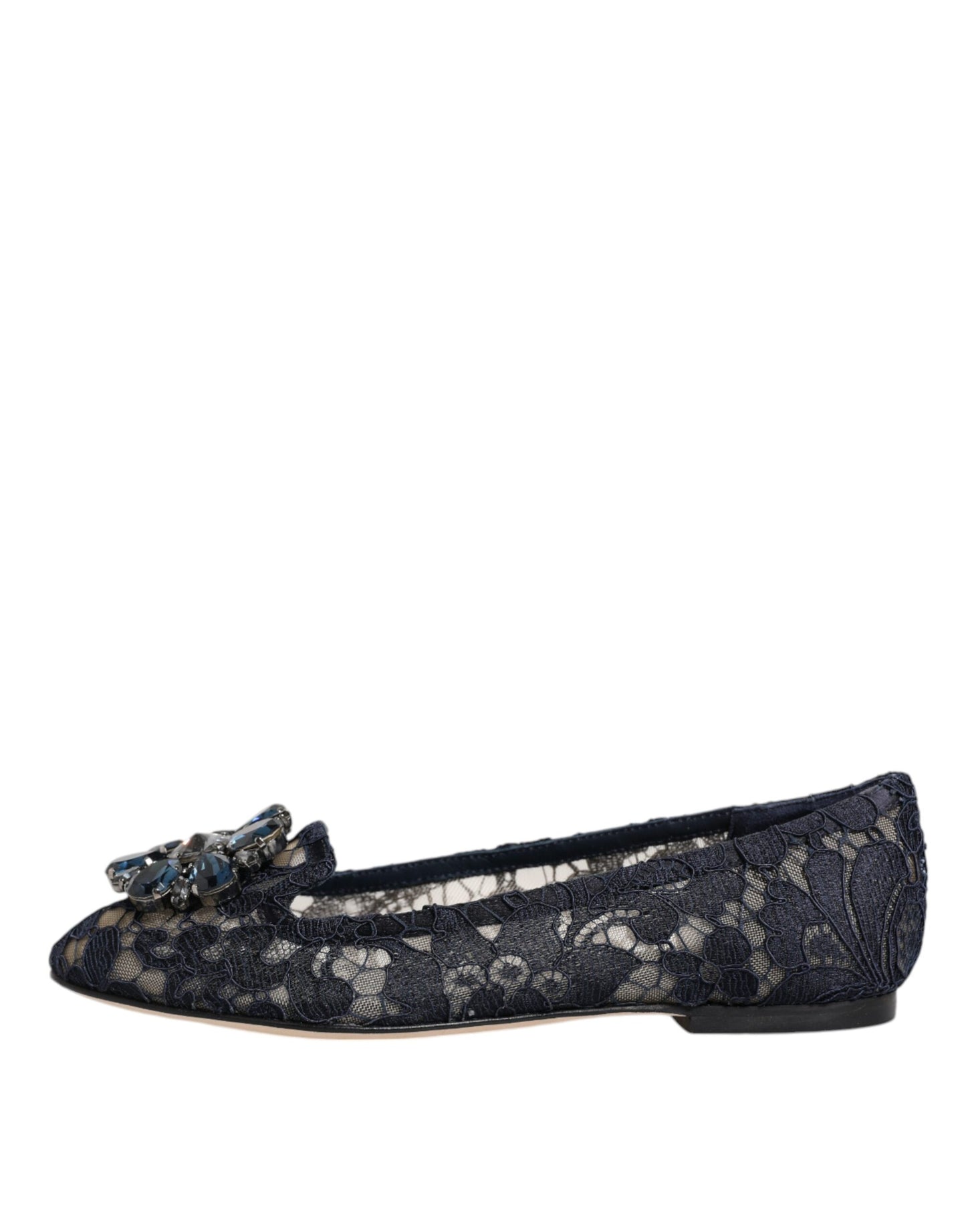 Черевики на підошві Dolce &amp; Gabbana Blue Taormina Lace Crystals