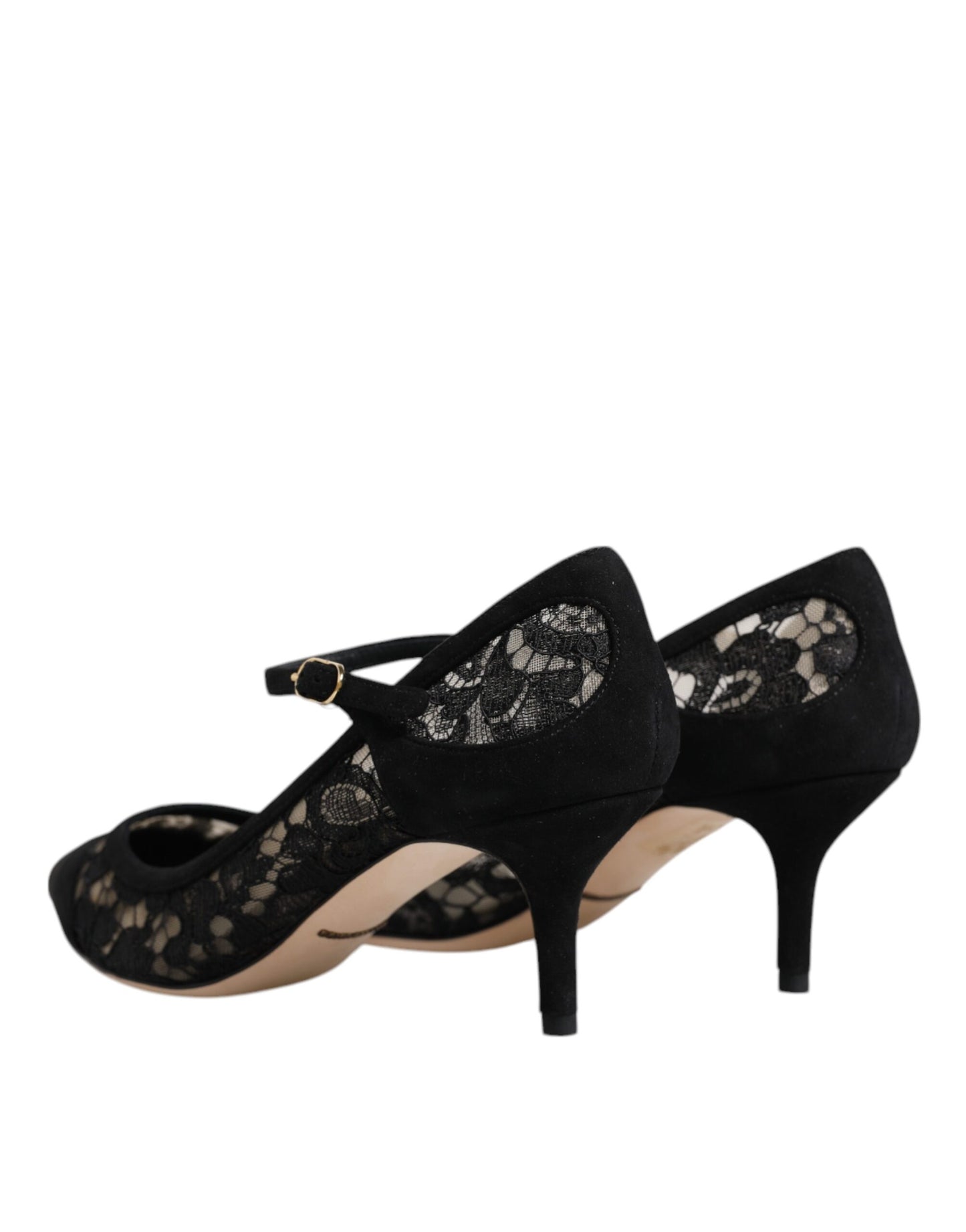 Туфлі-човники з мереживом Dolce &amp; Gabbana Black Mary Jane Taormina