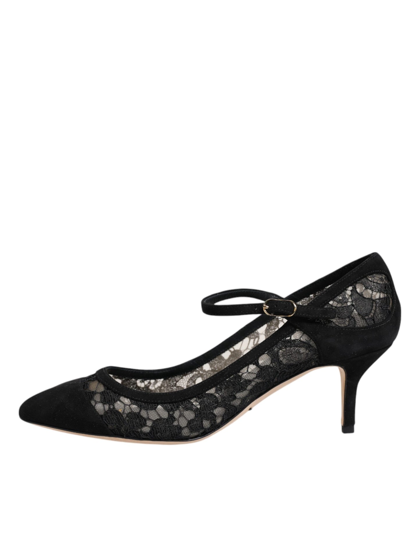 Туфлі-човники з мереживом Dolce &amp; Gabbana Black Mary Jane Taormina