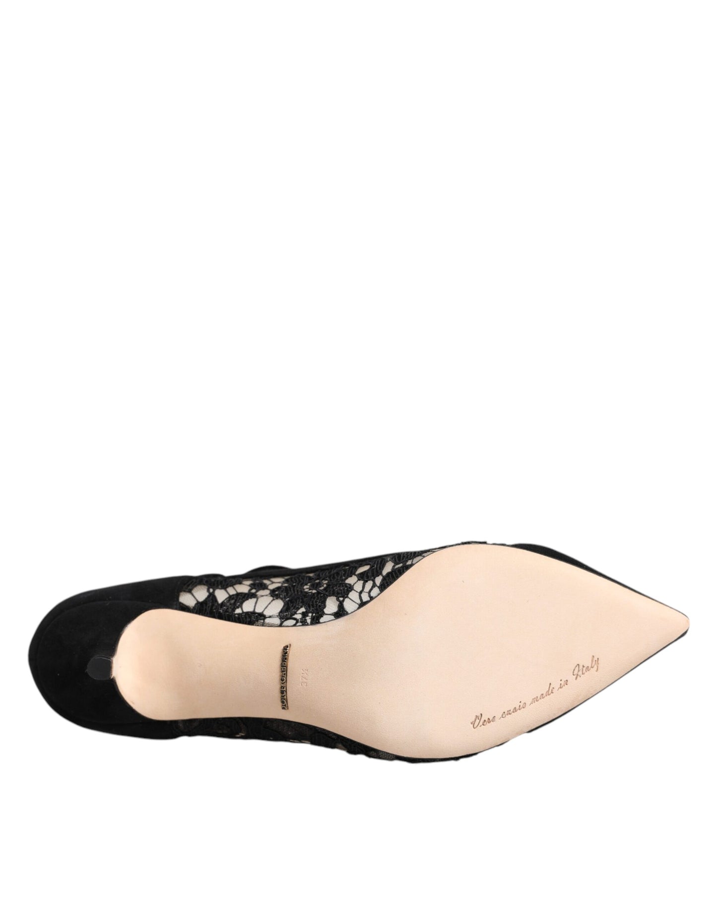 Туфлі-човники з мереживом Dolce &amp; Gabbana Black Mary Jane Taormina