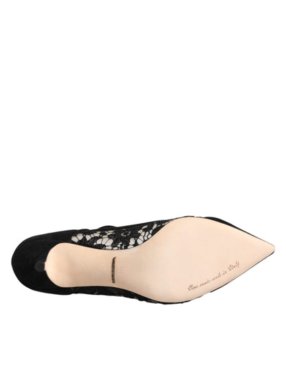 Туфлі-човники з мереживом Dolce &amp; Gabbana Black Mary Jane Taormina