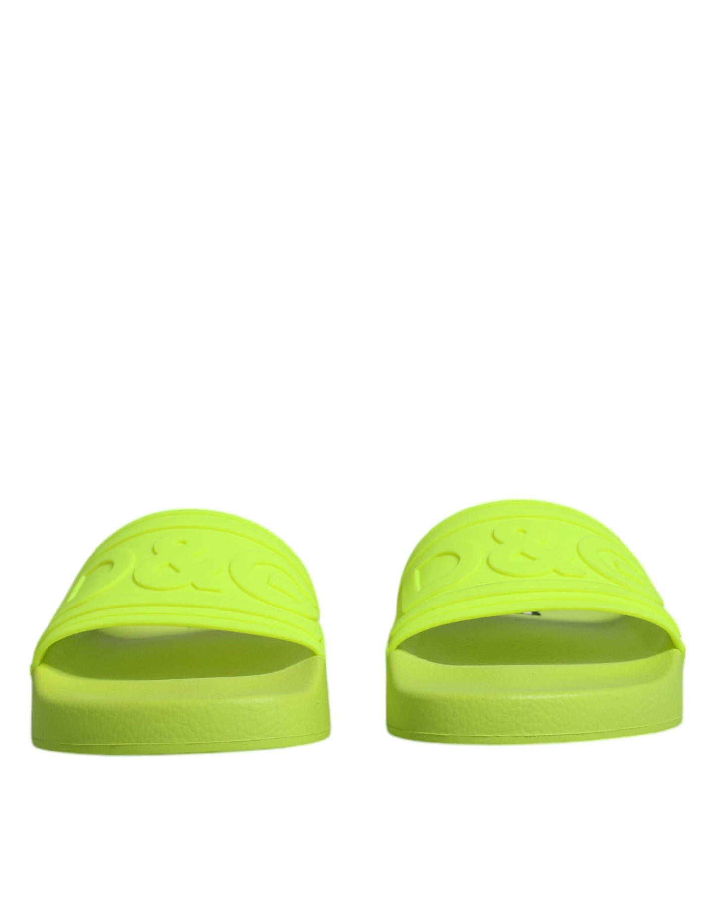 Dolce &amp; Gabbana Green Rubber Slides Сандалі Пляжний одяг Взуття