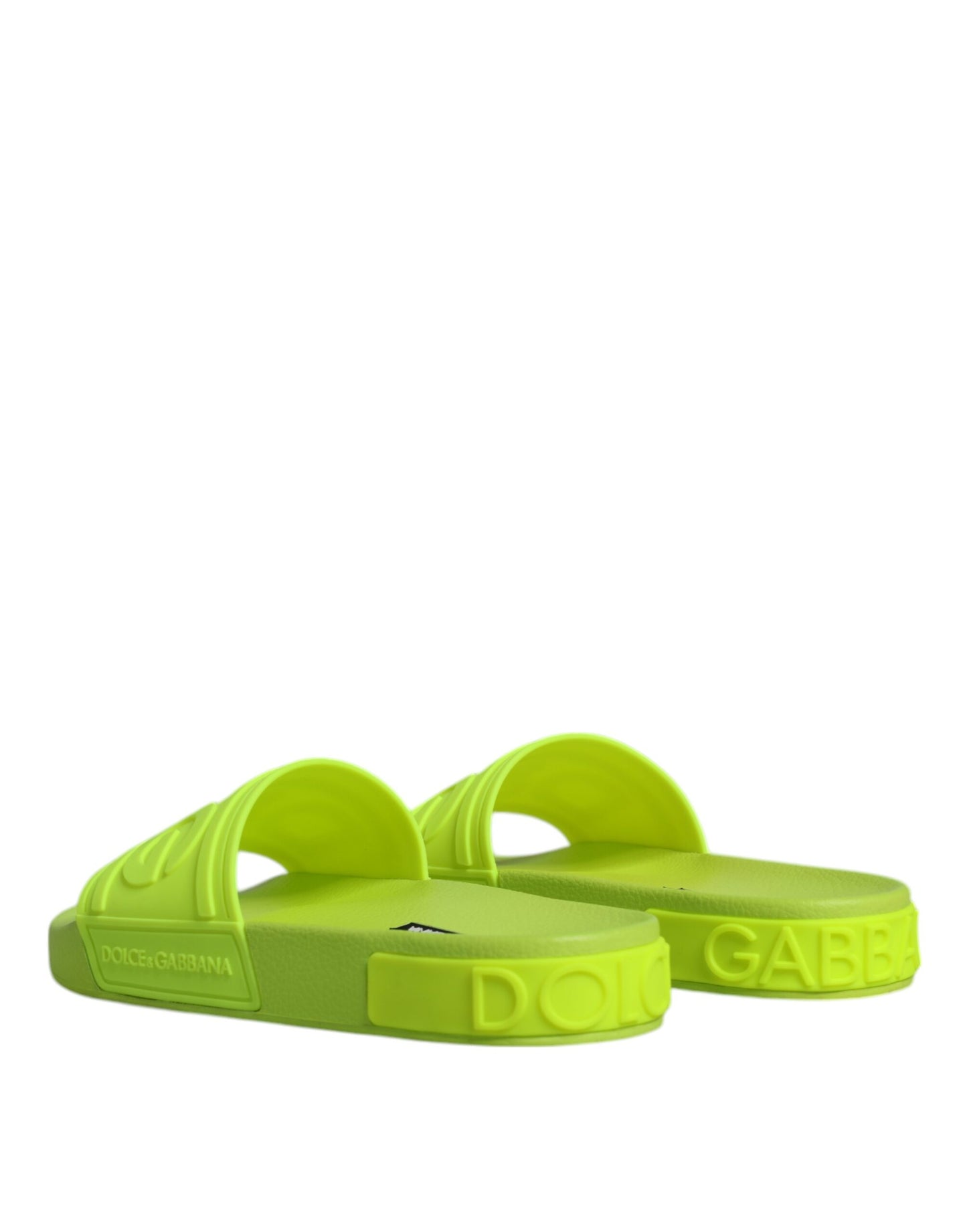 Dolce &amp; Gabbana Green Rubber Slides Сандалі Пляжний одяг Взуття