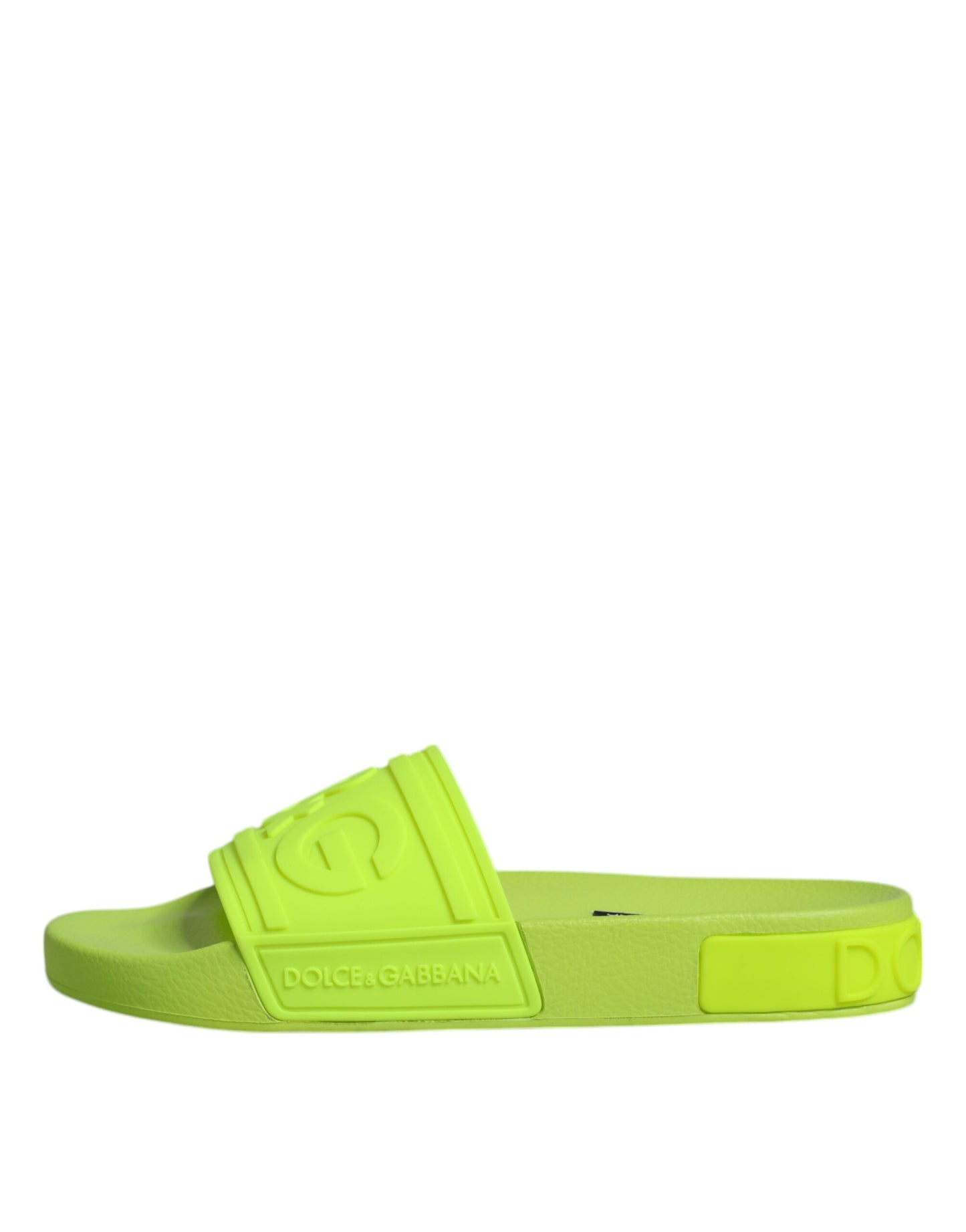 Dolce &amp; Gabbana Green Rubber Slides Сандалі Пляжний одяг Взуття