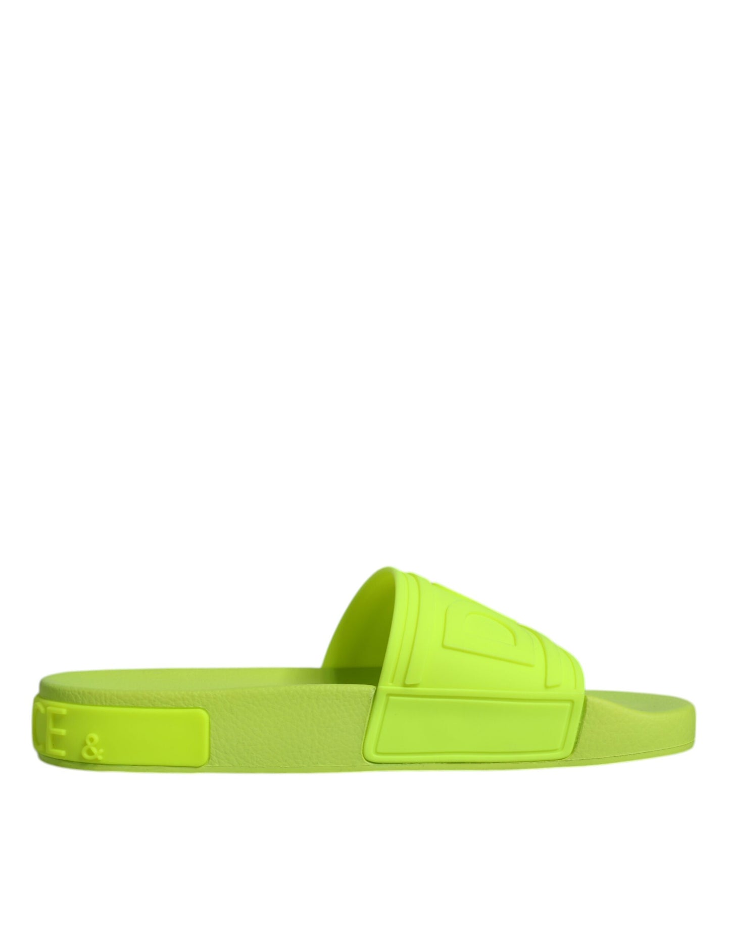 Dolce &amp; Gabbana Green Rubber Slides Сандалі Пляжний одяг Взуття