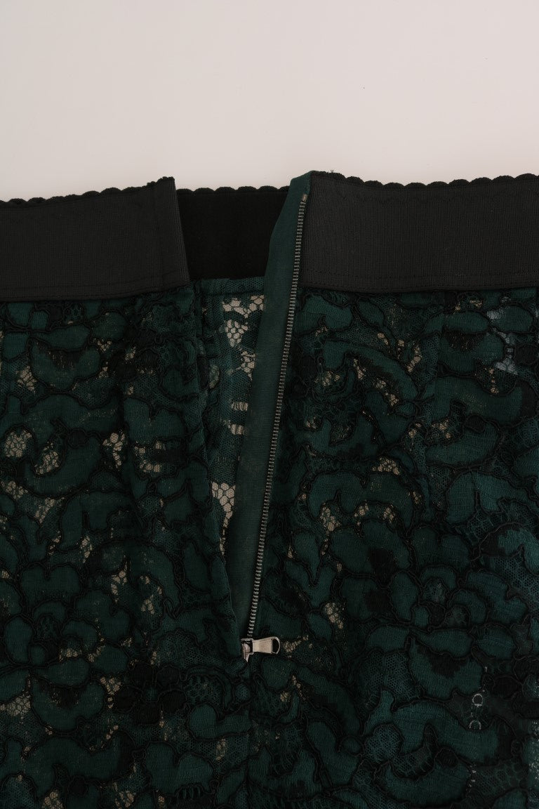 Вузькі штани Dolce &amp; Gabbana з високою талією з квітковим мереживом