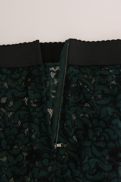 Вузькі штани Dolce &amp; Gabbana з високою талією з квітковим мереживом