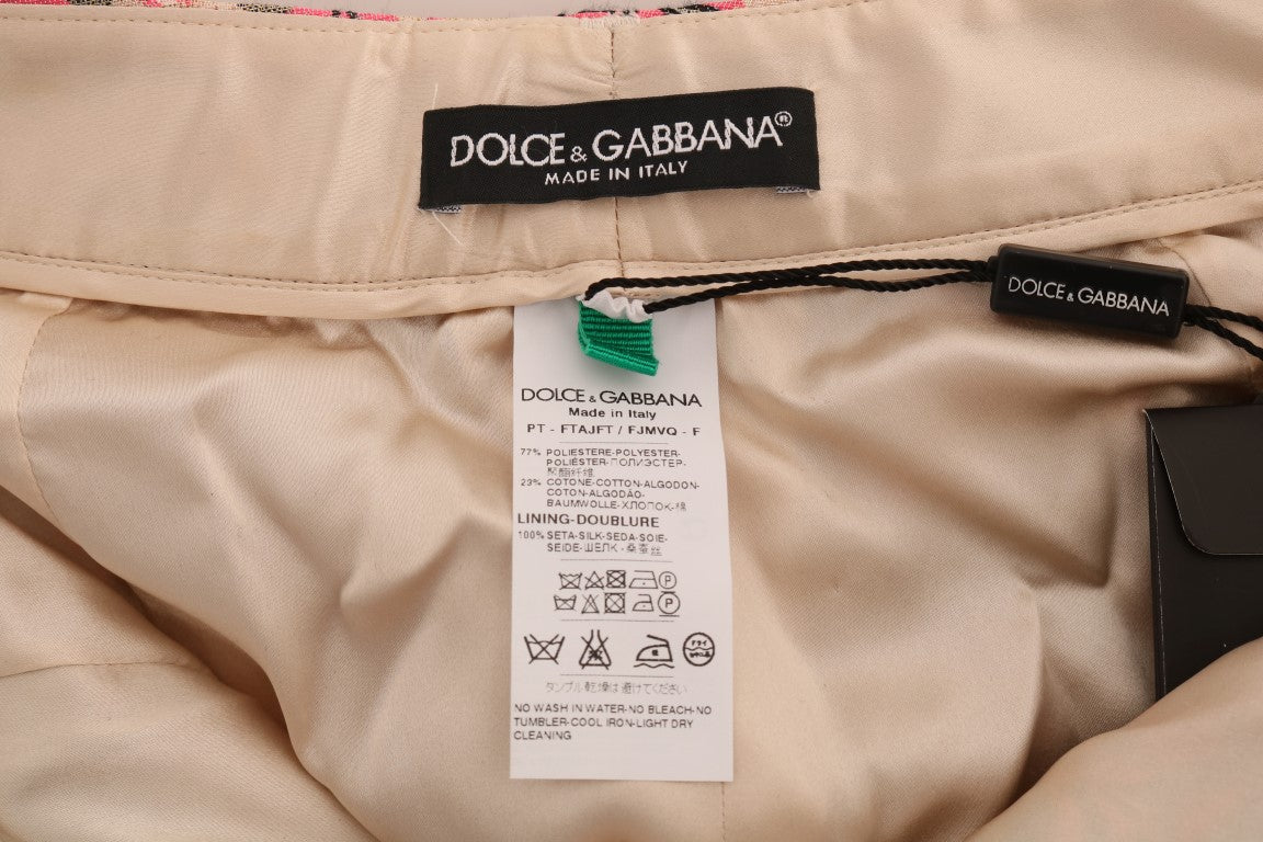 Елегантні штани з парчі з квітковим принтом Dolce &amp; Gabbana