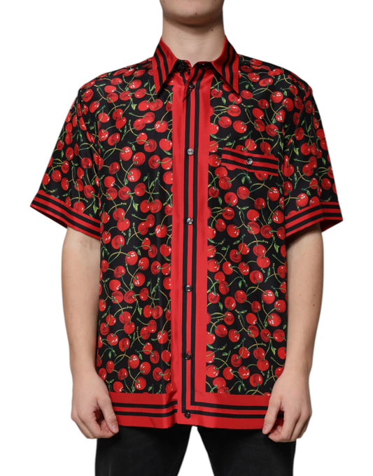 Шовкова повсякденна сорочка Dolce &amp; Gabbana Black Cherry