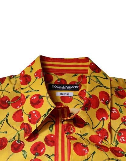 Жовта вишнева бавовняна сорочка Dolce &amp; Gabbana MARTINI