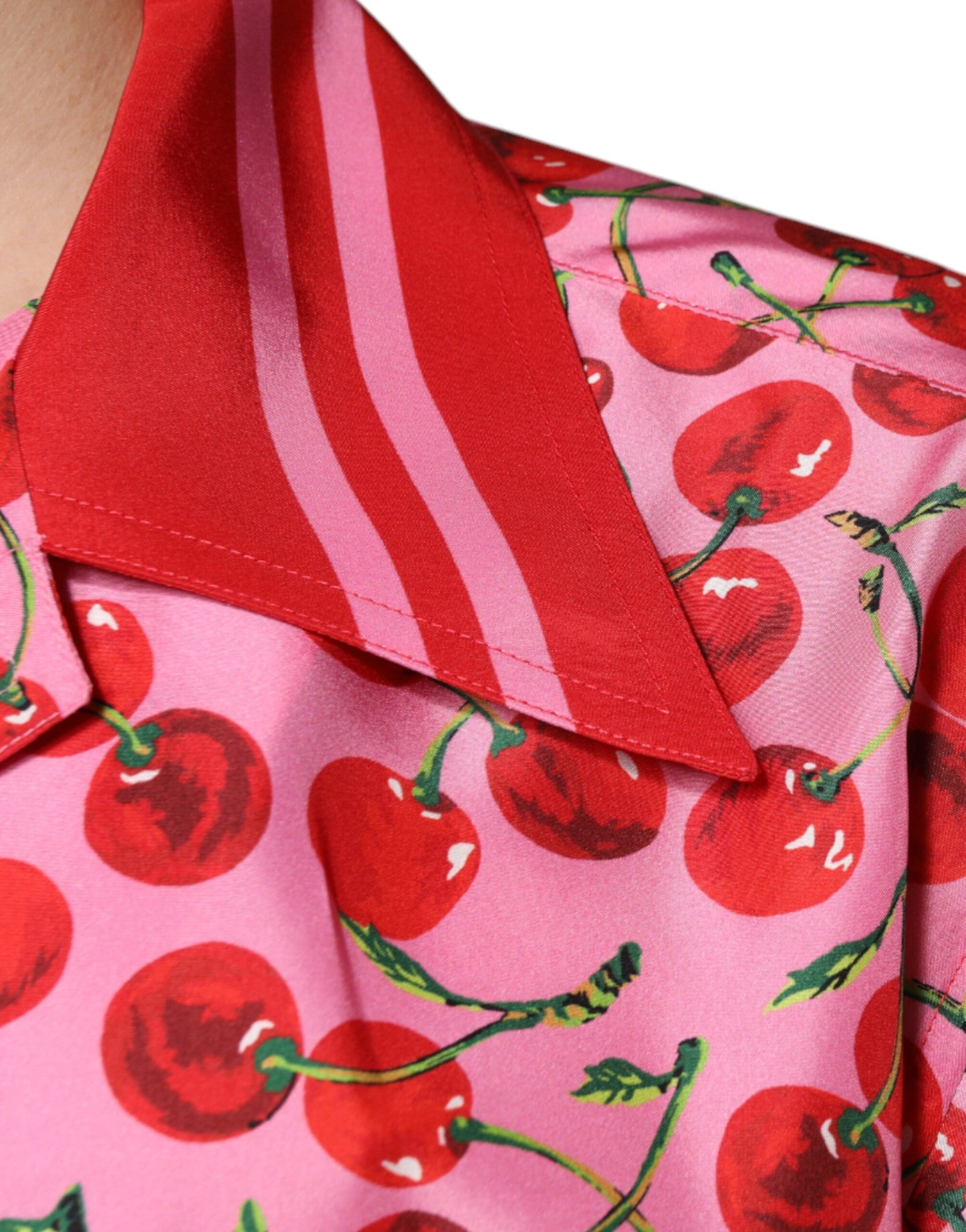 Шовкова повсякденна сорочка Dolce &amp; Gabbana Pink Cherry