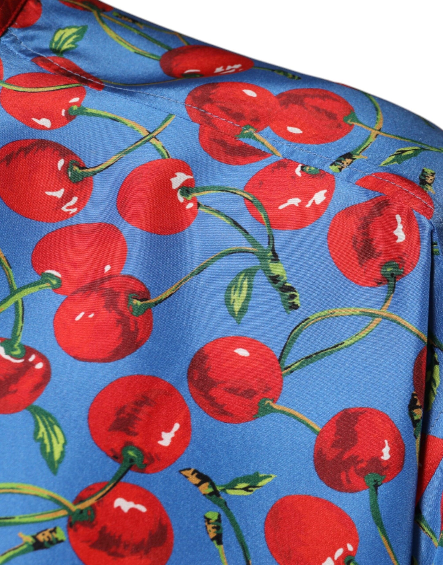 Шовкова повсякденна сорочка Dolce &amp; Gabbana Blue Cherry