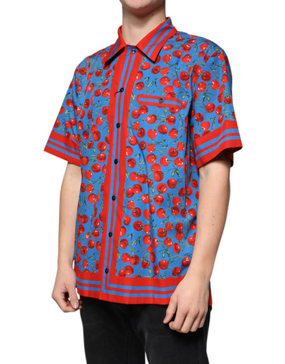 Бавовняна повсякденна сорочка Dolce &amp; Gabbana Blue Cherry
