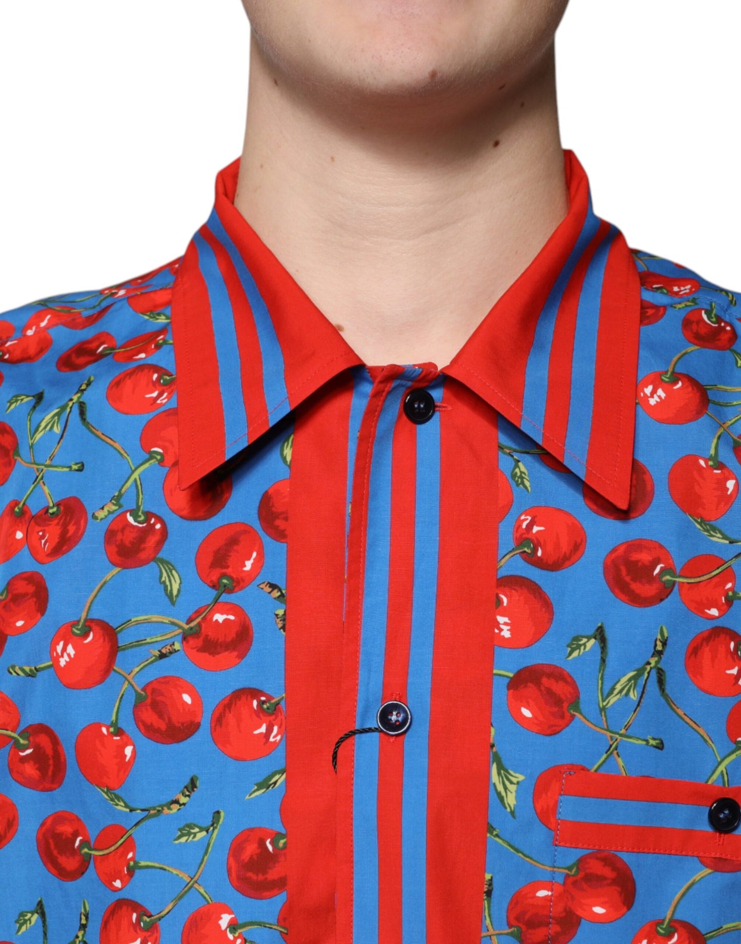 Бавовняна повсякденна сорочка Dolce &amp; Gabbana Blue Cherry