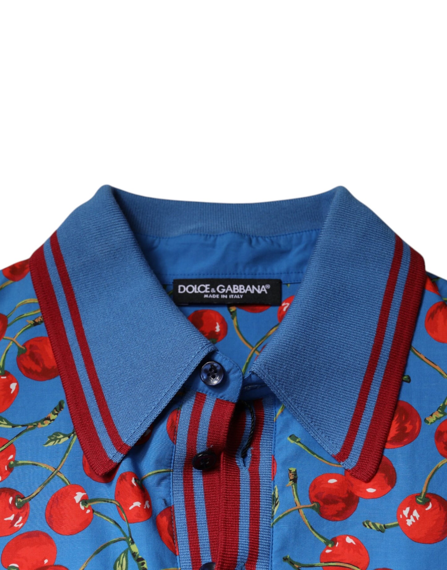 Чоловіча футболка поло Dolce &amp; Gabbana Blue Cherry з бавовняним коміром