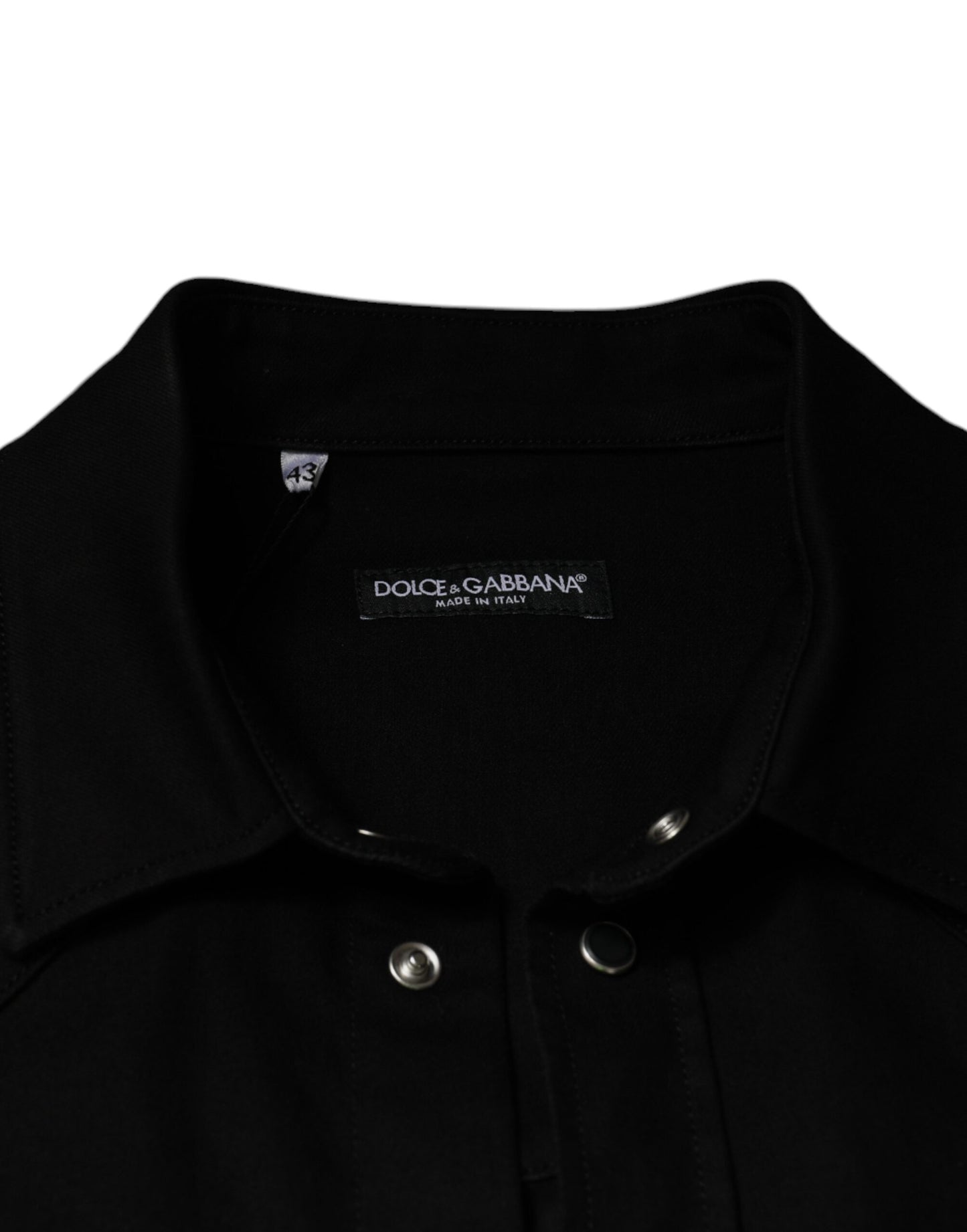 Чорна бавовняна сорочка з коміром Dolce &amp; Gabbana на ґудзиках