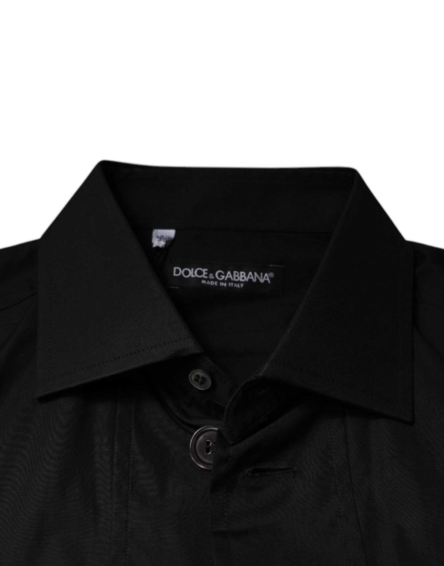 Чорна бавовняна офіційна сорочка з довгими рукавами Dolce &amp; Gabbana