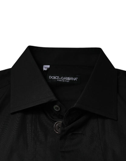 Чорна бавовняна офіційна сорочка з довгими рукавами Dolce &amp; Gabbana