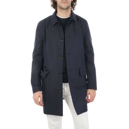 Бавовняна синя куртка Aquascutum