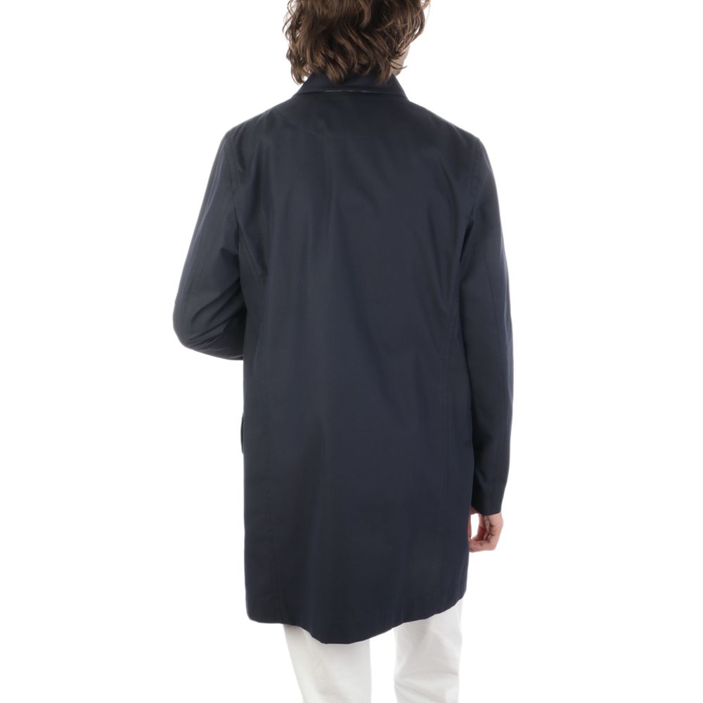 Бавовняна синя куртка Aquascutum