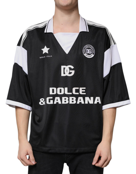 Футболка Dolce &amp; Gabbana Black White Sicilia з короткими рукавами