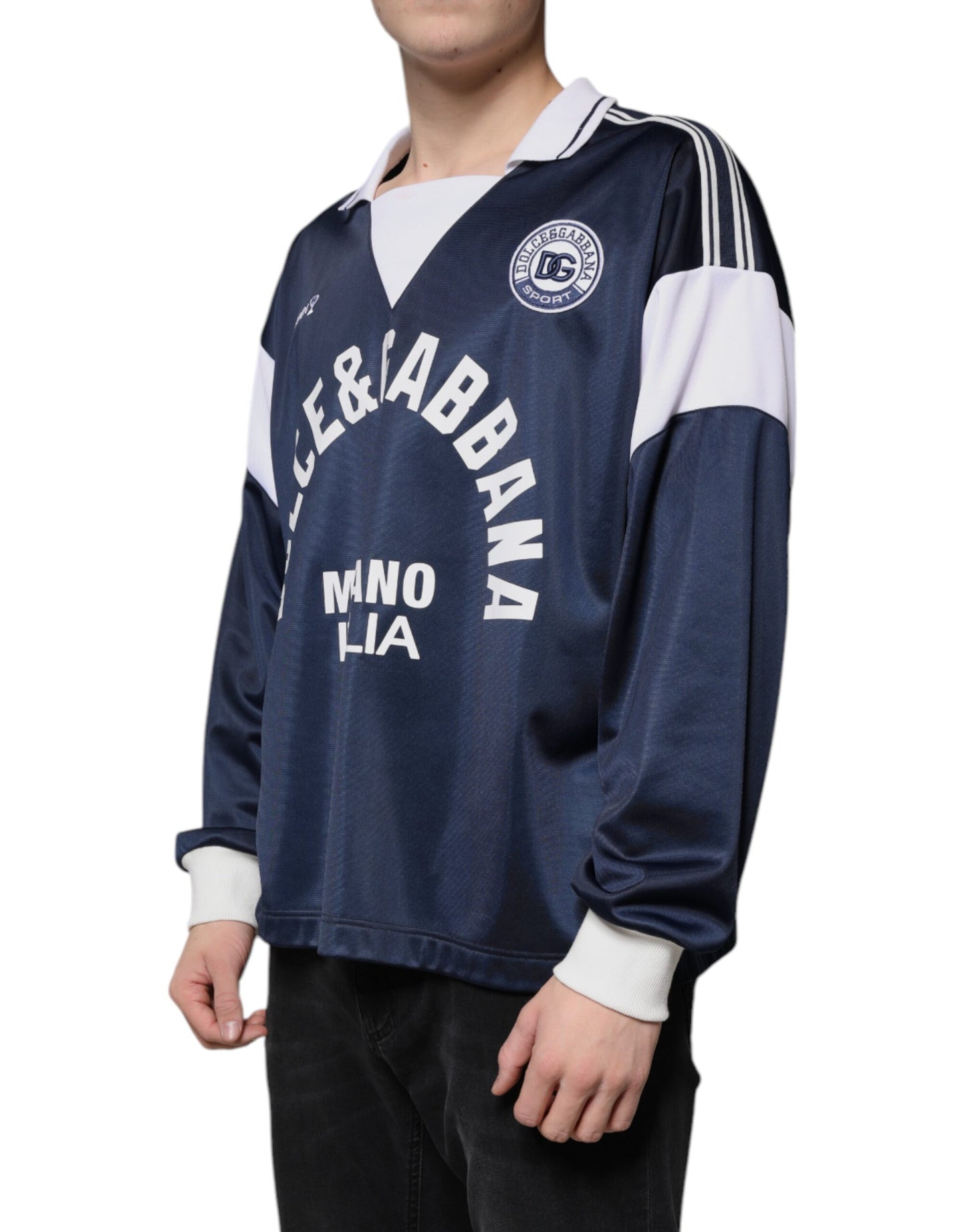 Футболка з довгим рукавом Dolce &amp; Gabbana Blue White Milano